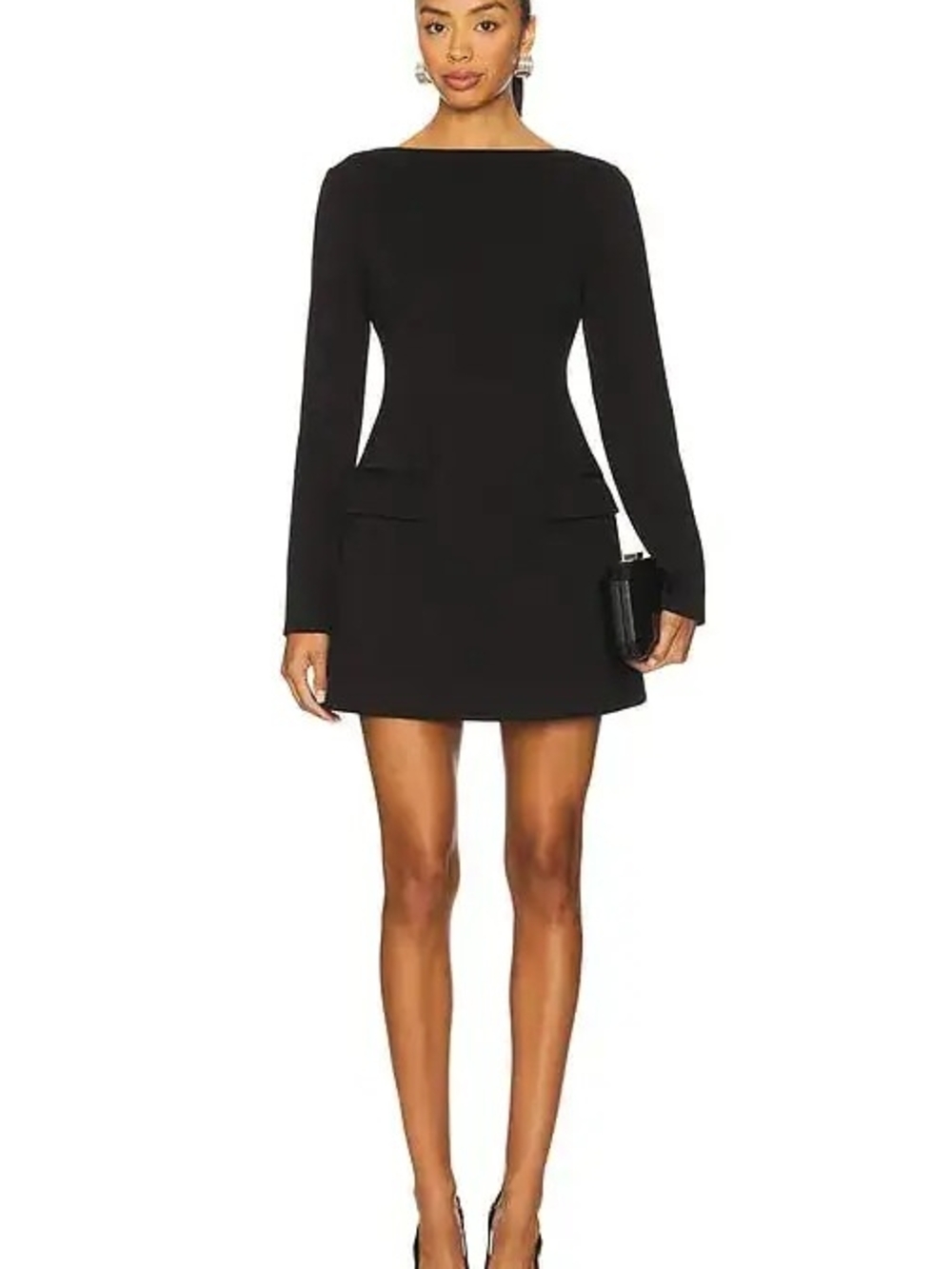 Sky To Moon Classic Black Long-Sleeve Mini Dress Size S